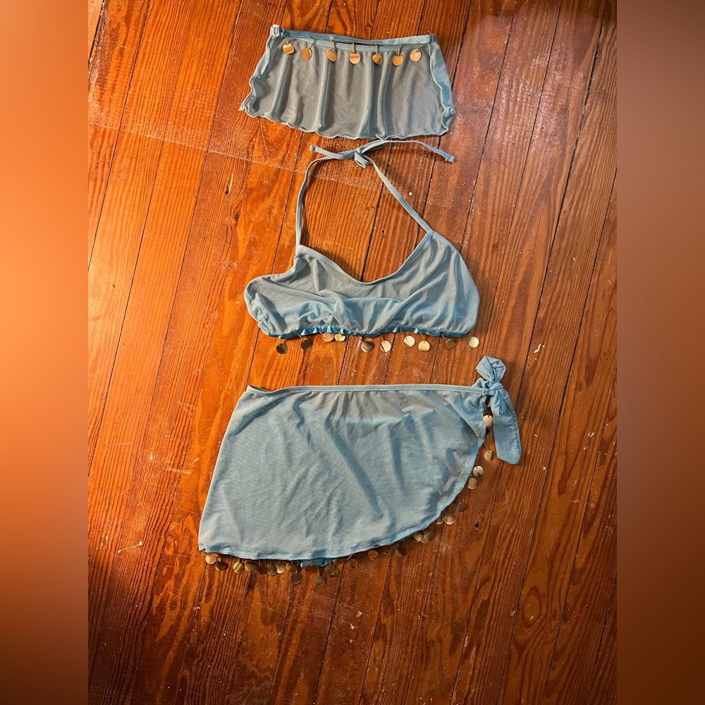Turquoise Sheer Costume Set